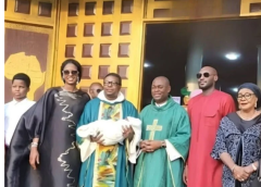 2Baba, Natasha Osawaru Dedicate Baby in Joyful Church Ceremony
